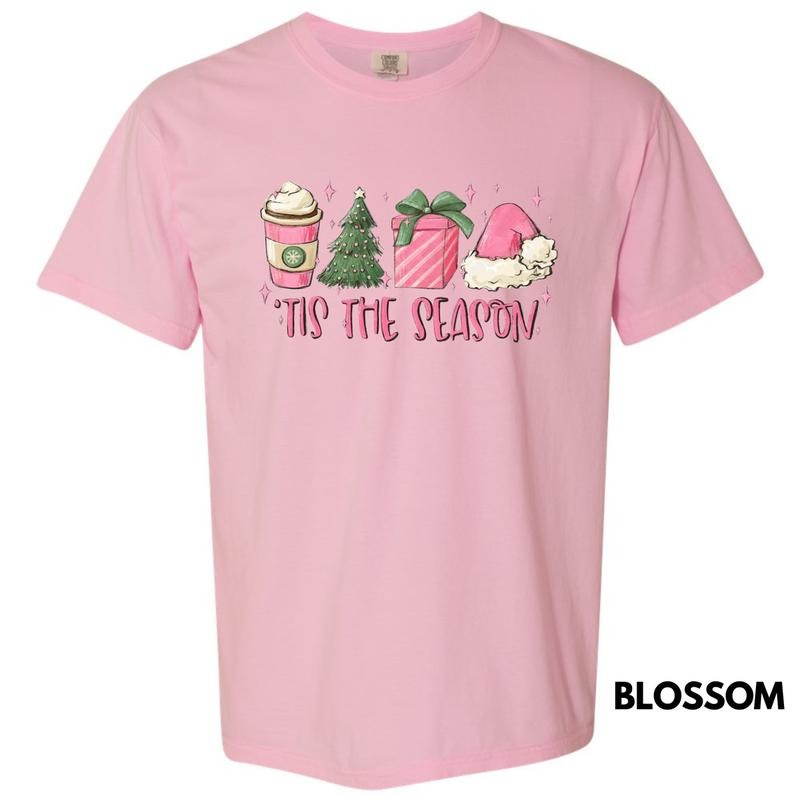 Pink Tis The Season Christmas Comfort Colors T-Shirt Hoodie, Sweatshirt | CiraTrend.com