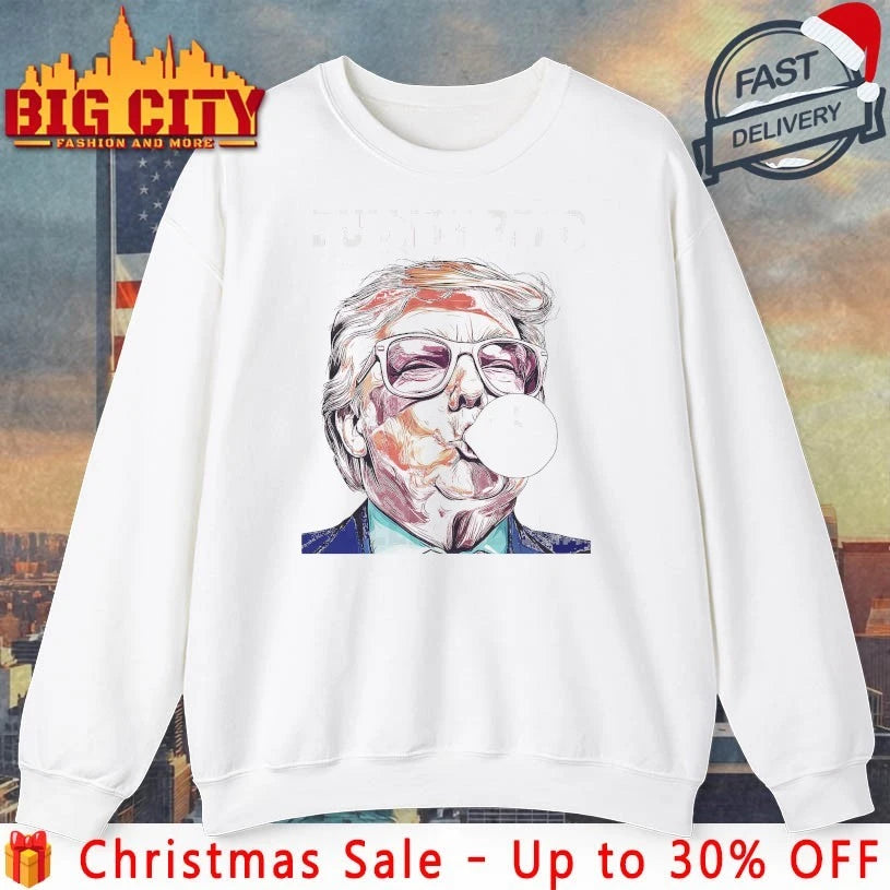 Pink Trump wearing Pink Sunglasses Blowing Bubble Shirt