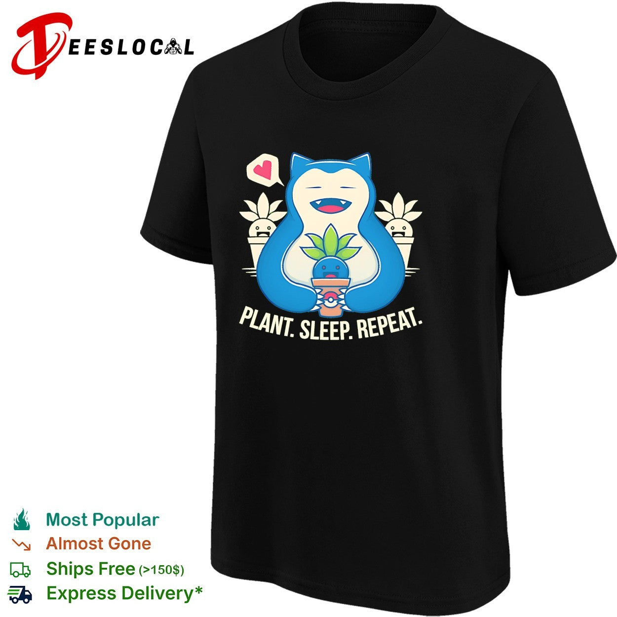 Plant sleep repeat Snorlax shirt