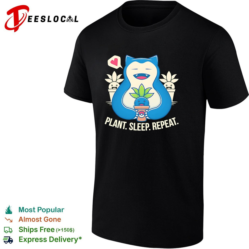 Plant sleep repeat Snorlax shirt