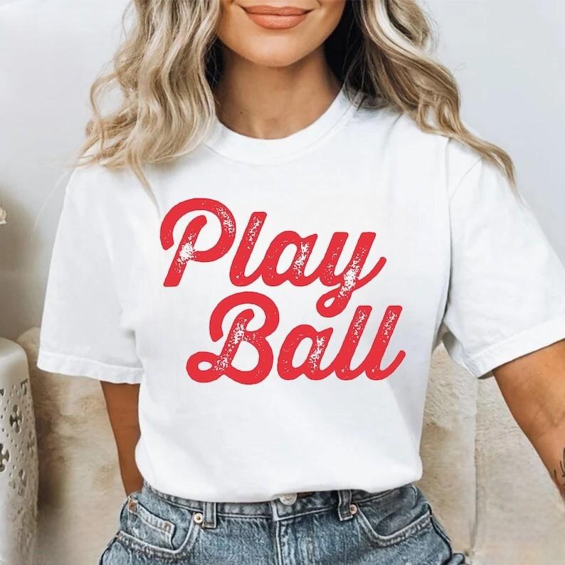 Play Ball Tshirt, Game Day Shirt, Baseball Game Fan Shirt, Baseball Shirt for Women, Game Day Shirt, Sporty Mom, Softball...