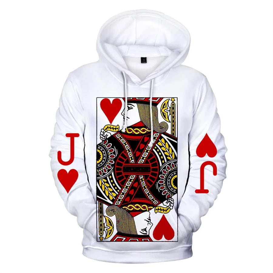 Playing Card Poker Jack of Hearts Hoodie