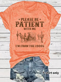 Please Be Patient With Me Women's Vintage Letter Print Round Neck Tee, Casual Short Sleeve T-shirt for Summer Hoodie,...