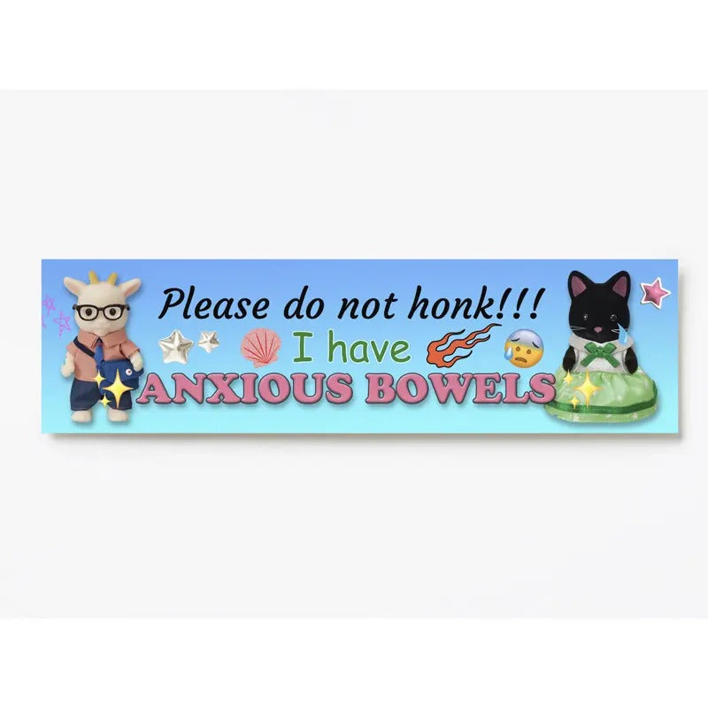 Please Do Not Honk! Calico Critters IBS Bumper sticker. 11 x 3 inches in matte. T-Shirts, Hoodie, Sweatshirt | CiraTrend.com