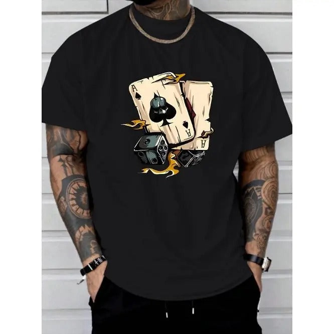 Poker A print tee shirt, Tees for Men, Casual Short Sleeve T-shirt for summer Made in USA Hoodie, Sweatshirt | CiraTrend.com