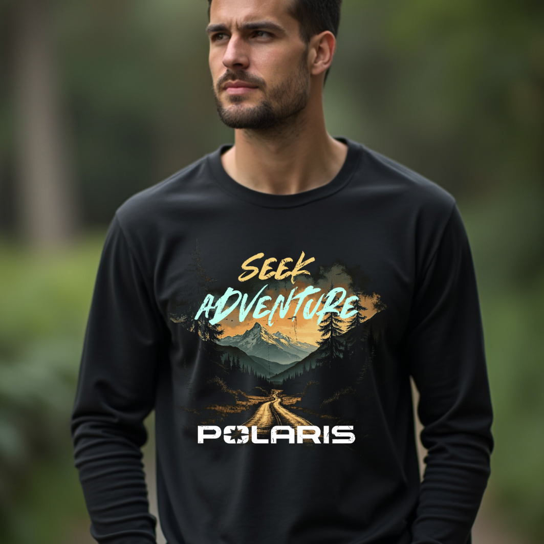 Polaris Adventure Long Sleeve Tee Ã¢â‚¬â€œ Off-Road Gear Hoodie, Sweatshirt | CiraTrend.com (Image 3)