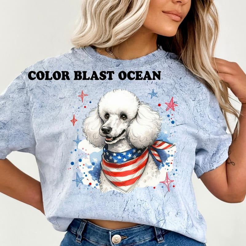 Poodle Patriotic Dog Shirt ~ Unisex Apparel Relaxed Fit Printed In The USA Clothing Womenswear Casual Comfort Cotton Top...