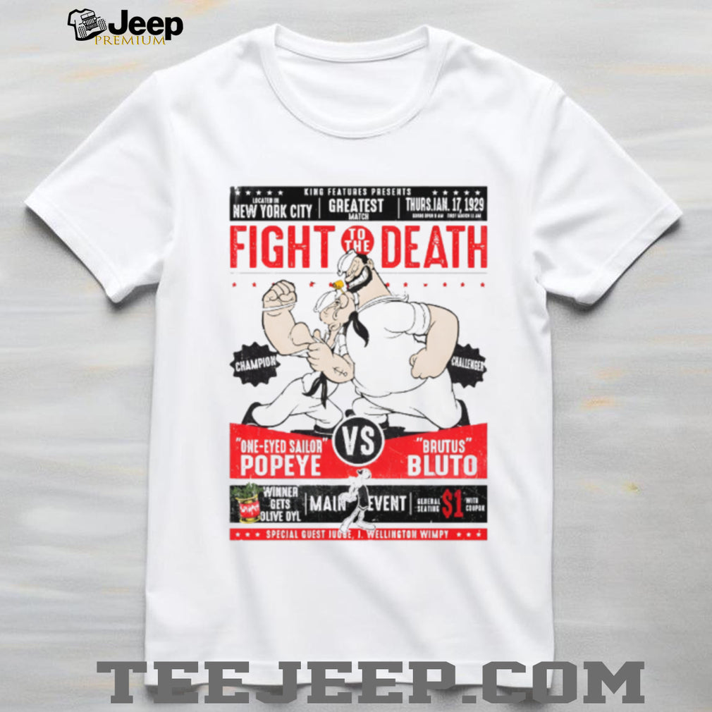 Popeye vs Bluto “Fight To The Death” 1929 Retro Boxing Poster T Shirt