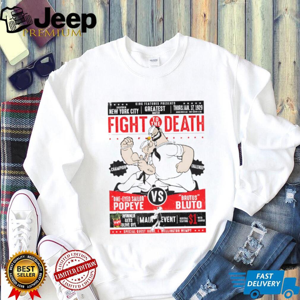 Popeye vs Bluto “Fight To The Death” 1929 Retro Boxing Poster T Shirt
