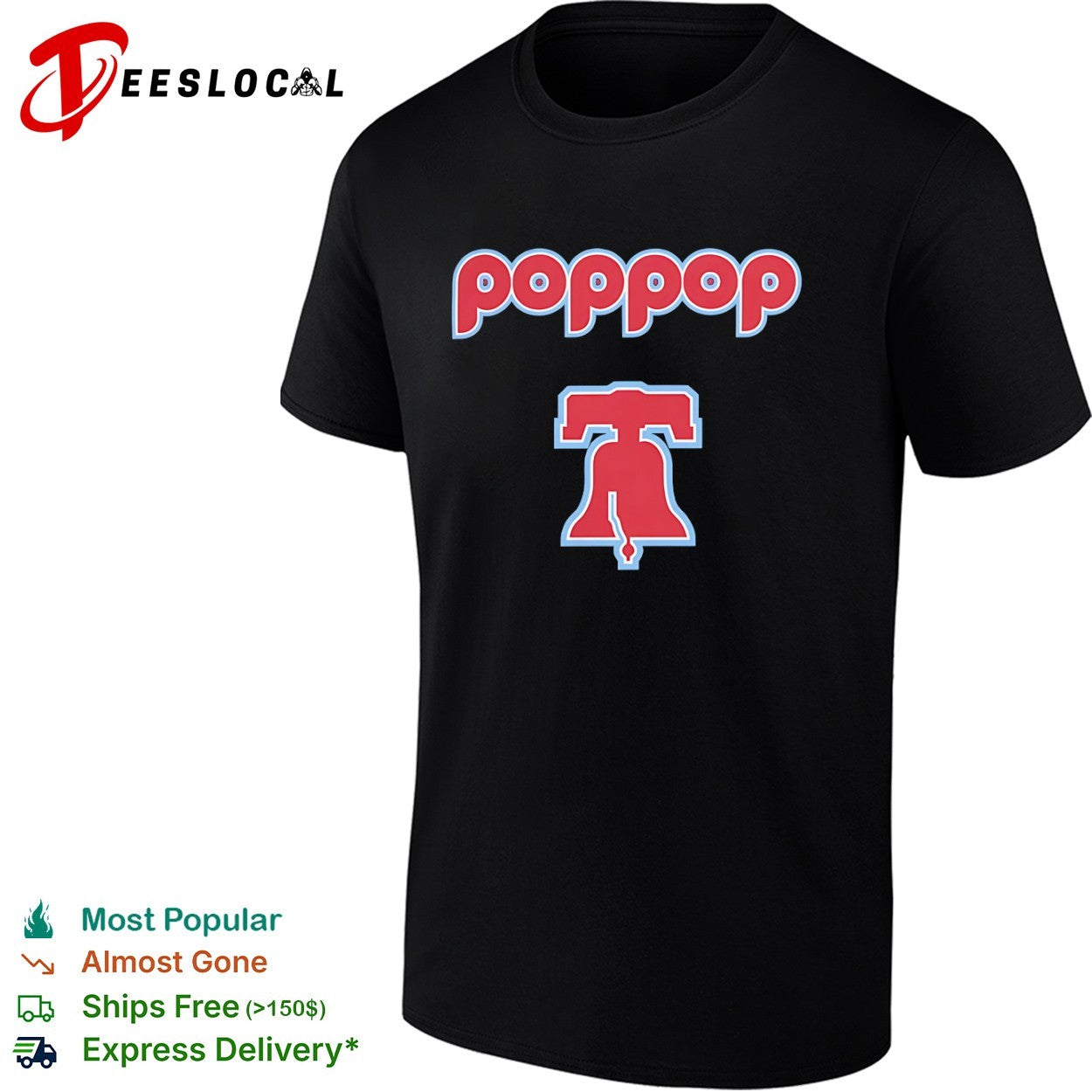 Poppop shirt with Liberty Bell logo shirt
