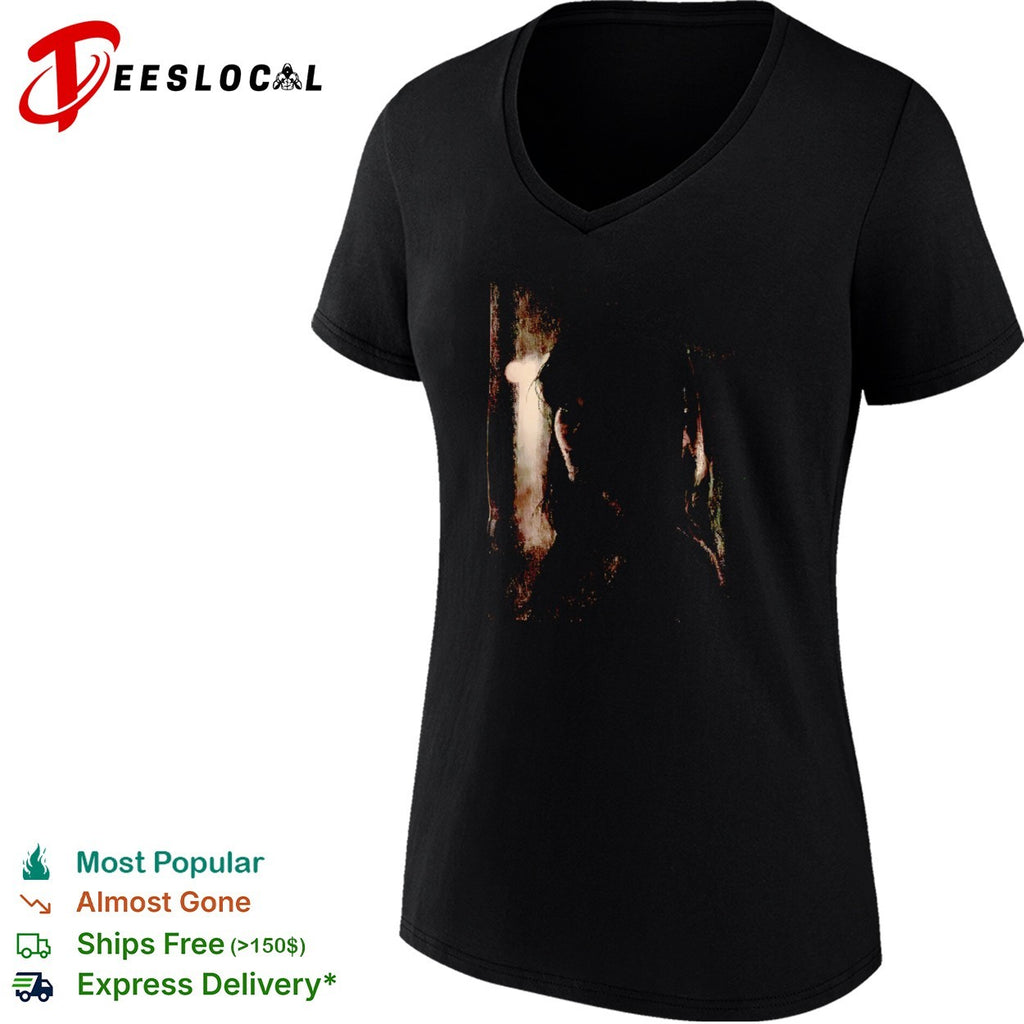 Portrait of a Mystery in the Dark Atmospheric Lighting Charcoal shirt