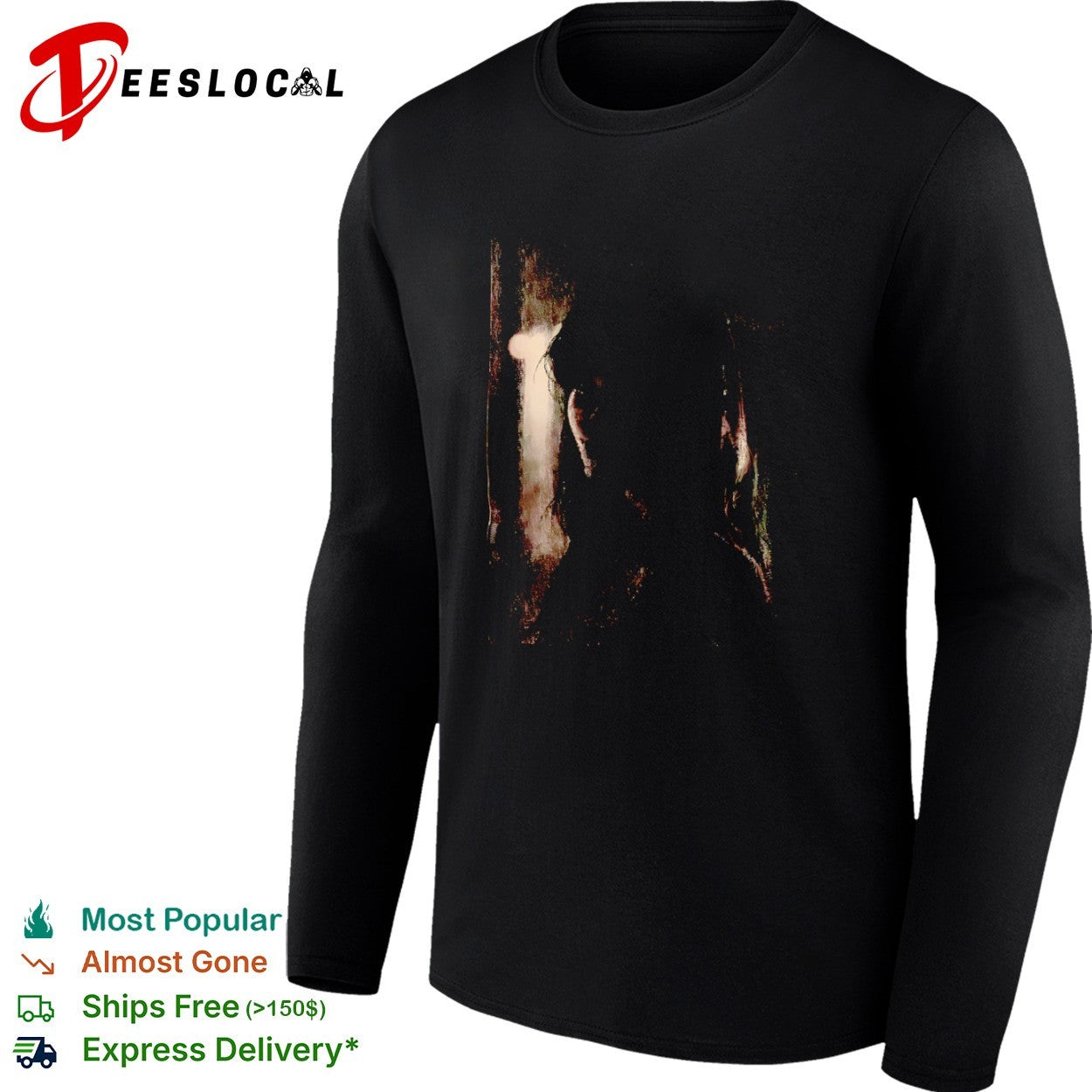 Portrait of a Mystery in the Dark Atmospheric Lighting Charcoal shirt