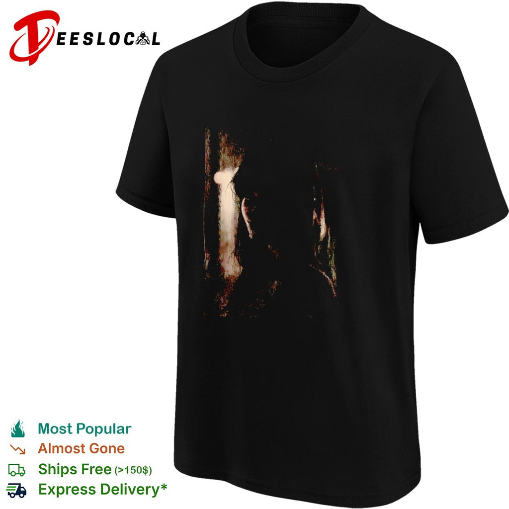 Portrait of a Mystery in the Dark Atmospheric Lighting Charcoal shirt