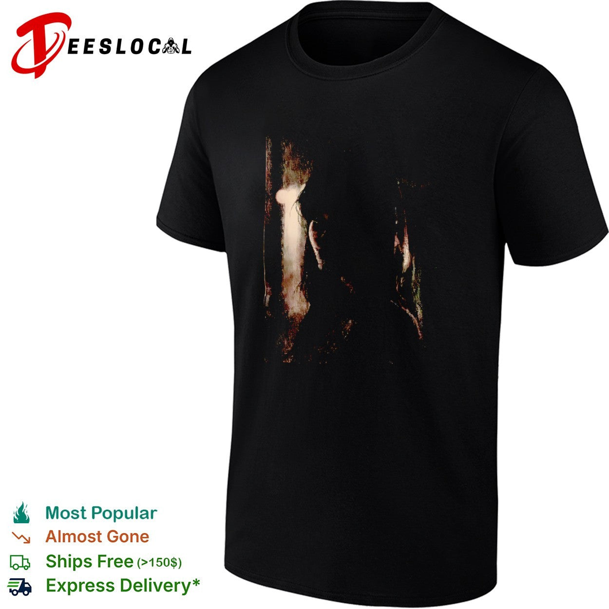 Portrait of a Mystery in the Dark Atmospheric Lighting Charcoal shirt
