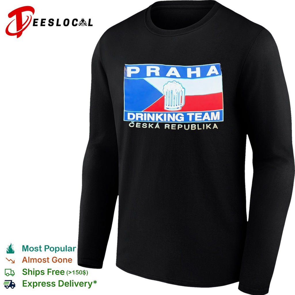 Praha Drinking Team Ceska Republika Beer Flag shirt