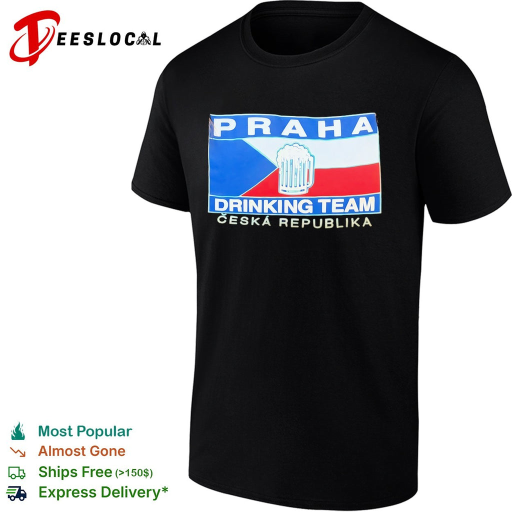 Praha Drinking Team Ceska Republika Beer Flag shirt