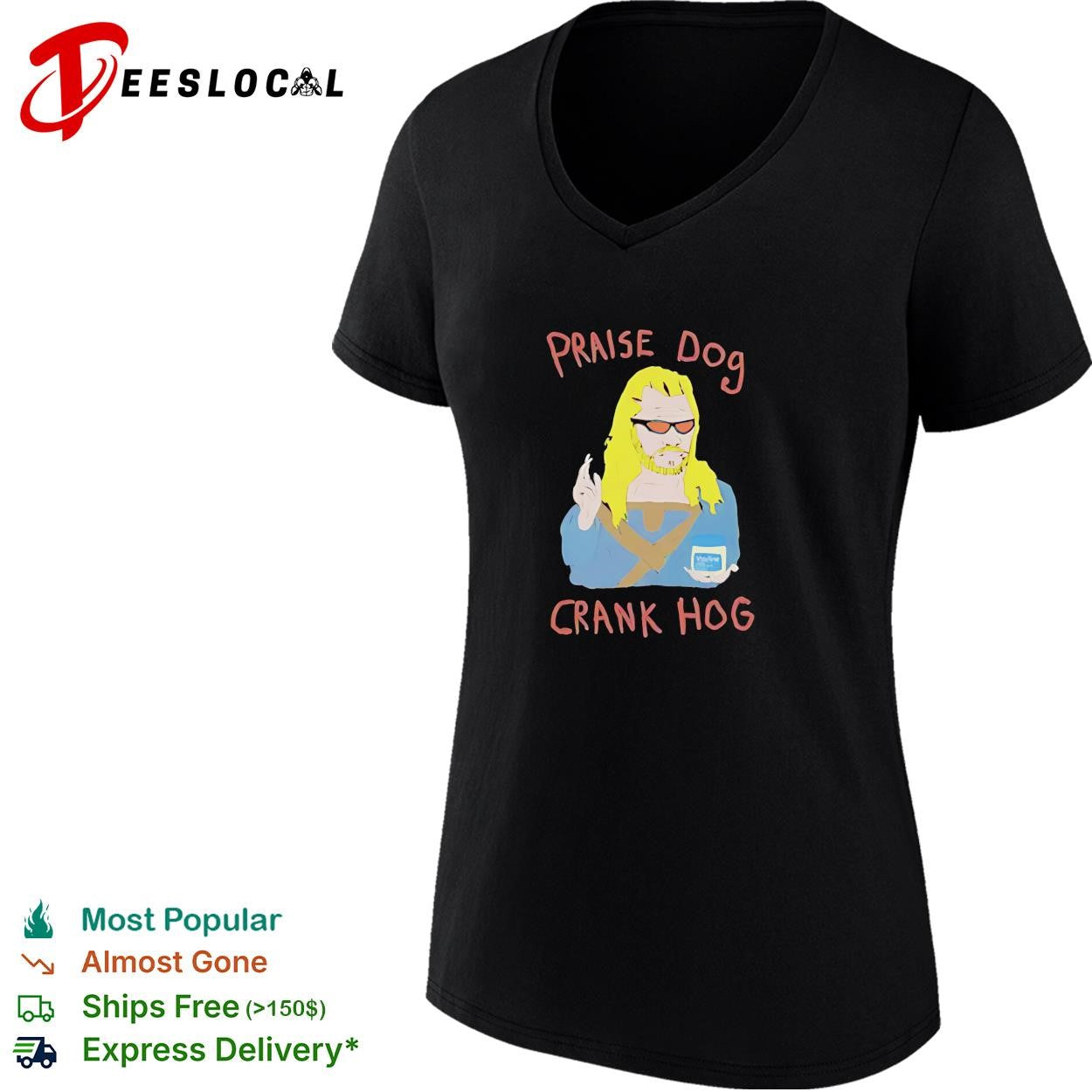 Praise dog crank hog man portrait shirt