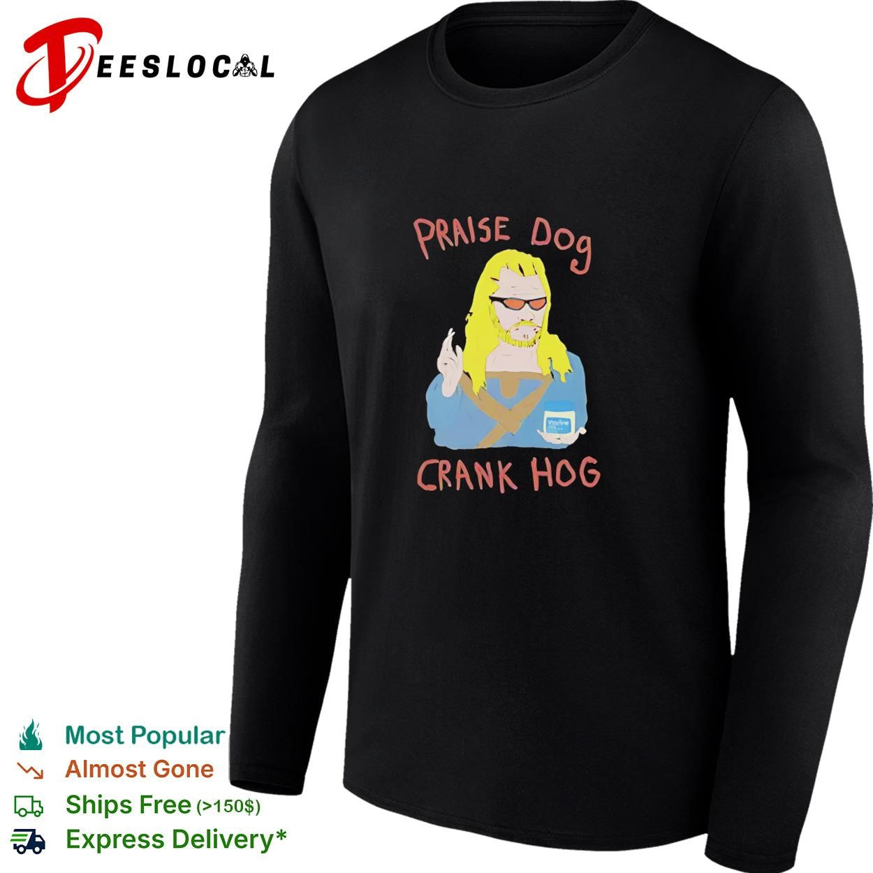 Praise dog crank hog man portrait shirt