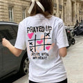 Prayed Up Jesus Won My Heart Shirt Cotton Casual Street Style Crew Neck Short Sleeve T-Shirt Trendy Top for Women for...