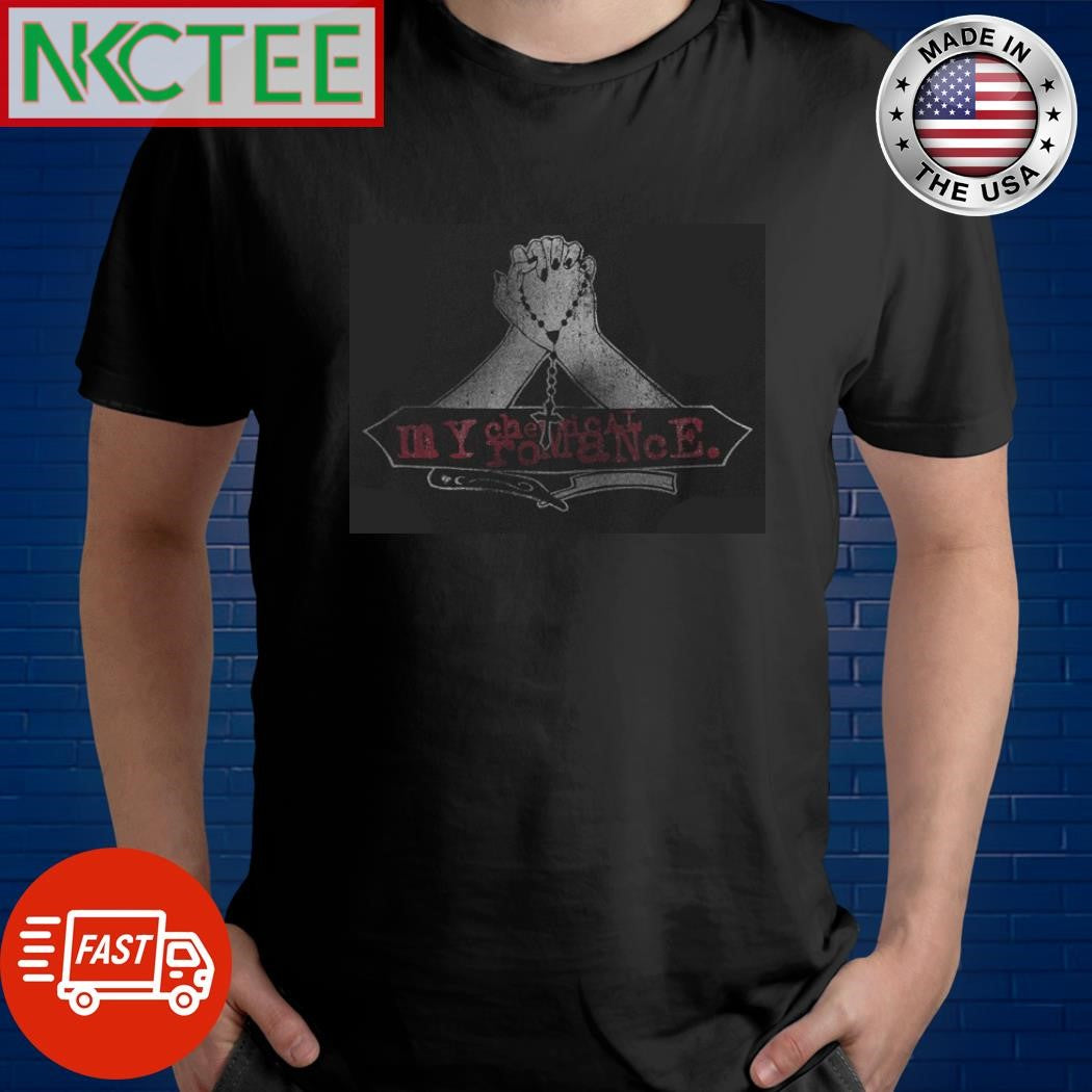 Praying hands distressed x Cross Necklaces shirt