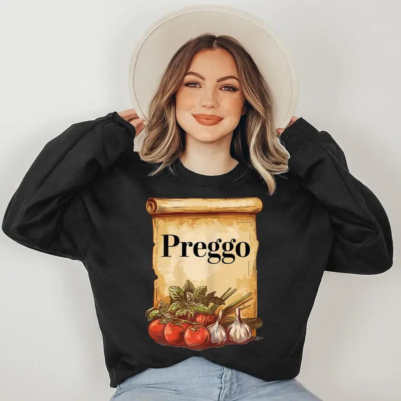 Preggo Sauce Cute Preggers Costume Pregnancy Announcement Sweatshirt T-Shirts, Hoodie | CiraTrend.com