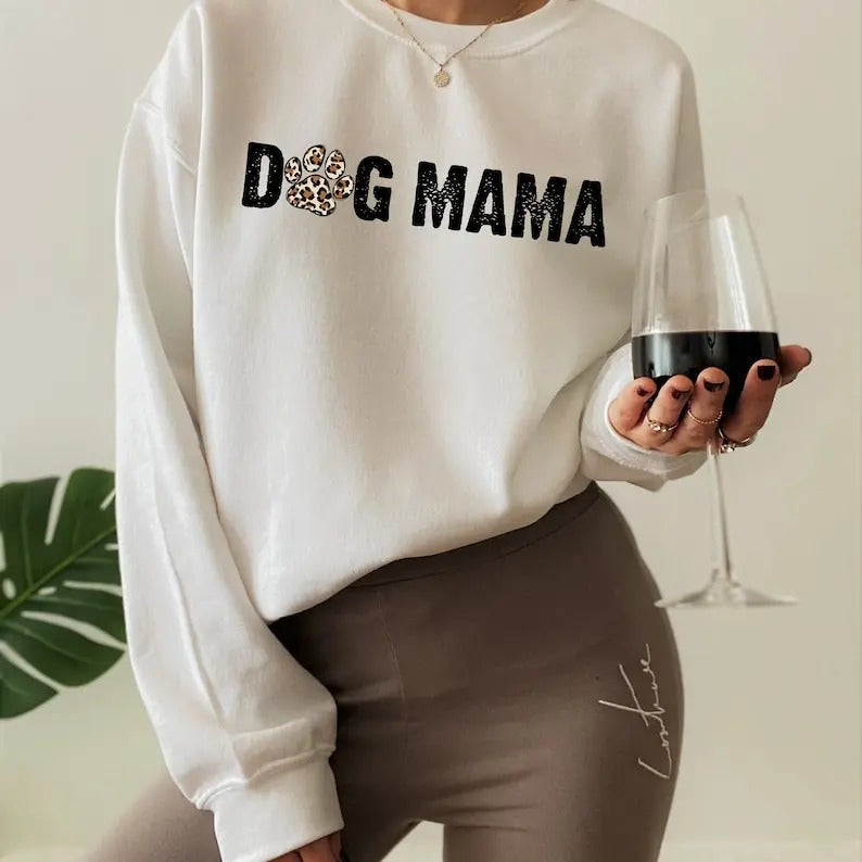 Premium  Dog Mama Sweatshirt, Women's Dog Mom Shirt, Fur Mama Shirt, Girl's Dog Lover Tshirt, Dog Gifts For Owners, Pet...