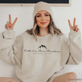 Premium  Faith Can Move Mountains Sweatshirt,Christian Shirt,Faith Hoodie,Cute Religious T shirt,Women Christian...