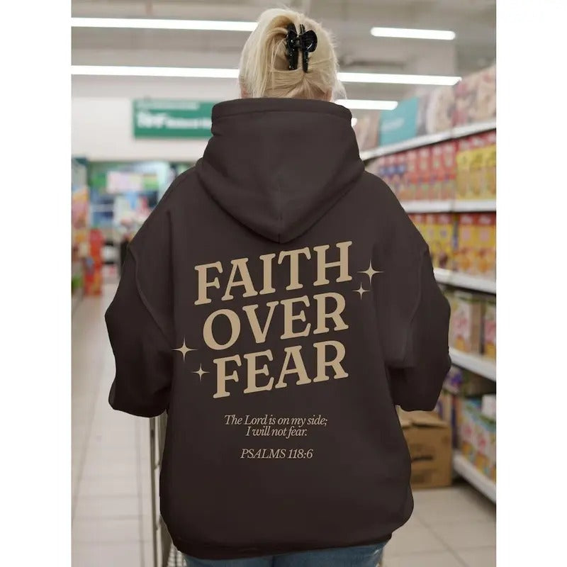 Premium  Faith Over Fear Hoodie, Christian Hoodies, Christian Sweatshirt, Jesus Hoodie, Trendy Hoodie, Bible Verse Hoodie, Bible Verse Shirt