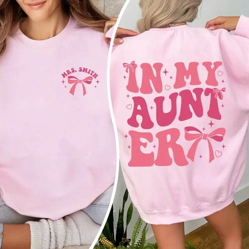 Premium  In My Aunt Era Shirt, Auntie Shirt, Auntie Sweatshirt, Auntie Gifts, Customized Aunt Shirt, Gift for Auntie,...