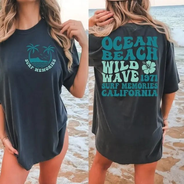 Premium  Ocean Beach , Aesthetic Tee , Trendy Shirt , California Shirt Hoodie, Sweatshirt | CiraTrend.com