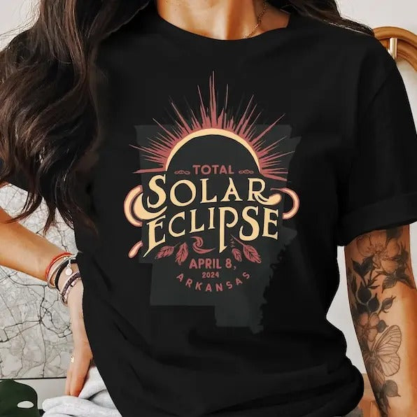 Total Solar Eclipse Arkansas 2024 Shirt Astronomical Event Sun Eclipse Collector'S Item Space Enthusiast April 8 Eclipse T-Shirts, Hoodie, Sweatshirt