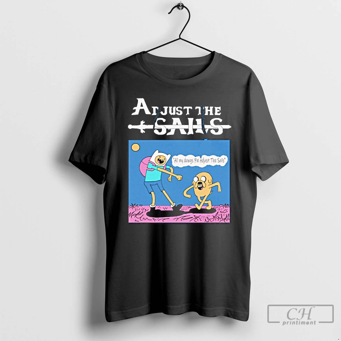 Premium Adjust The Sails Finn X Jake T-Shirts, Hoodie, Sweatshirt | CiraTrend.com
