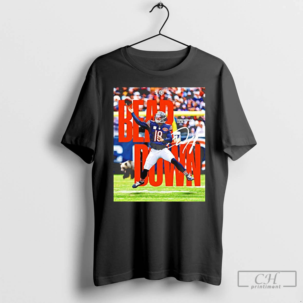 Premium Bear Down Caleb Williams Divisional Round 2026 Signature T-Shirts, Hoodie, Sweatshirt | CiraTrend.com