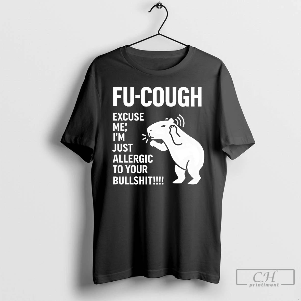 Premium Capybara Fu Cough Excuse Me Im Just Allergic To Your Bullshit T Shirts Sweater Hoodie, Sweatshirt | CiraTrend.com