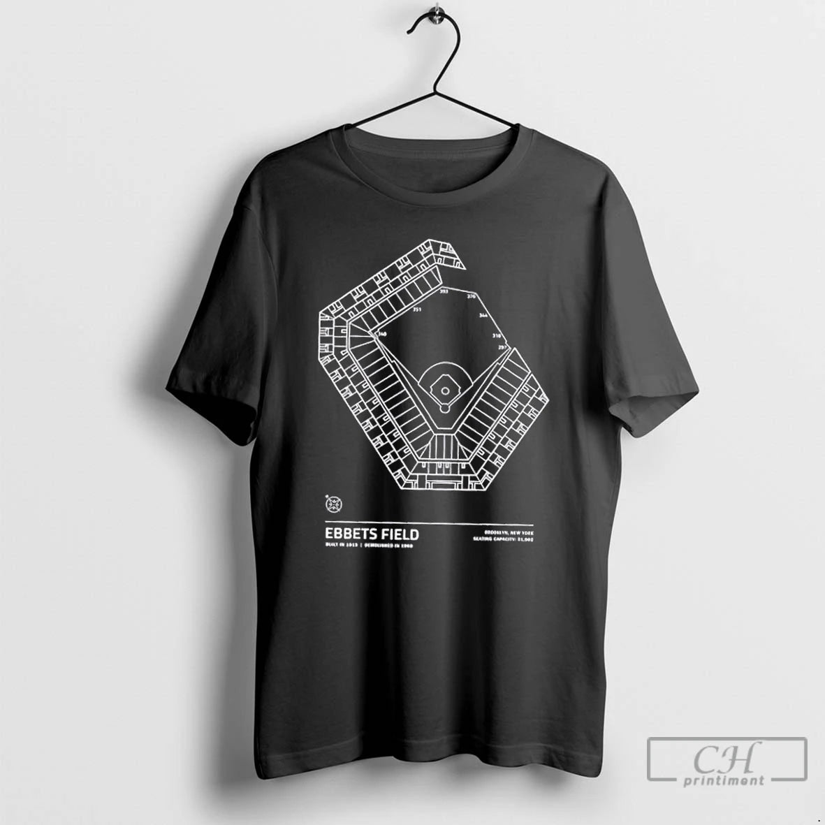 Premium Ebbets Field Stadium Collection Brooklyn New York Seating Capacity 31902 T-Shirts, Hoodie, Sweatshirt | CiraTrend.com