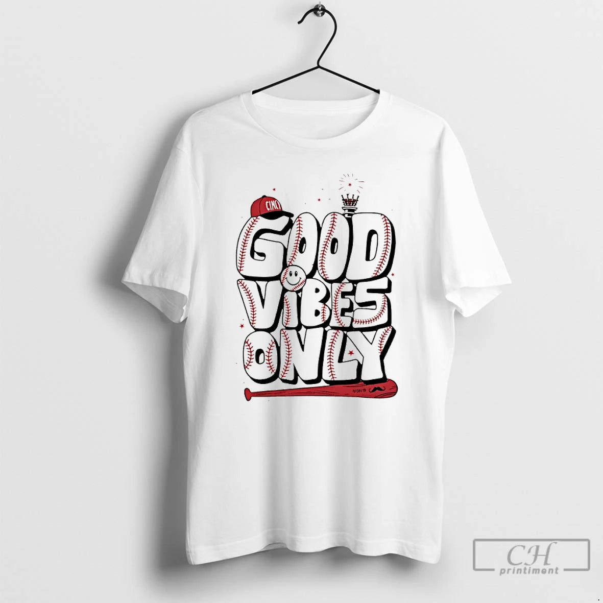 Premium Good Vibes Only Cincinnati Baseball T-Shirts, Hoodie, Sweatshirt | CiraTrend.com