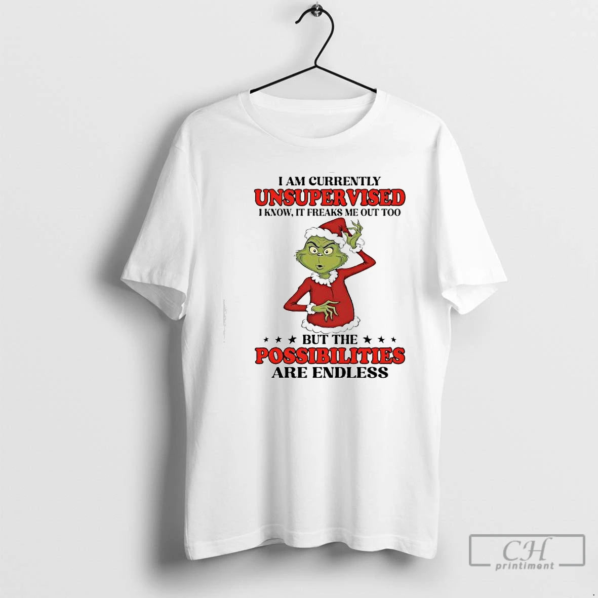 Premium Grinch I Am Currently Unsupervised I Know It Freaks Me Out Too But The T-Shirts, Hoodie, Sweatshirt | CiraTrend.com