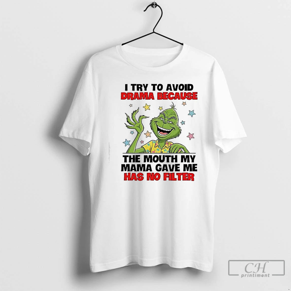 Premium Grinch Try To Avoid Drama Because The Mouth My Mama Gave Me Has No T-Shirts, Hoodie, Sweatshirt | CiraTrend.com