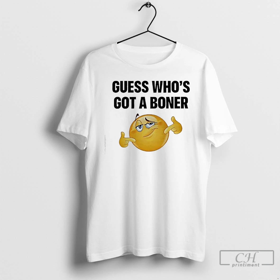Premium Guess Whos Got A Boner Emoji T-Shirts, Hoodie, Sweatshirt | CiraTrend.com