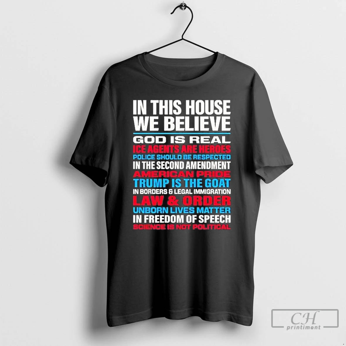 Premium In This House We Believe God Is Real Ice Agents Are Heroes T Shirts Hoodie, Sweatshirt | CiraTrend.com