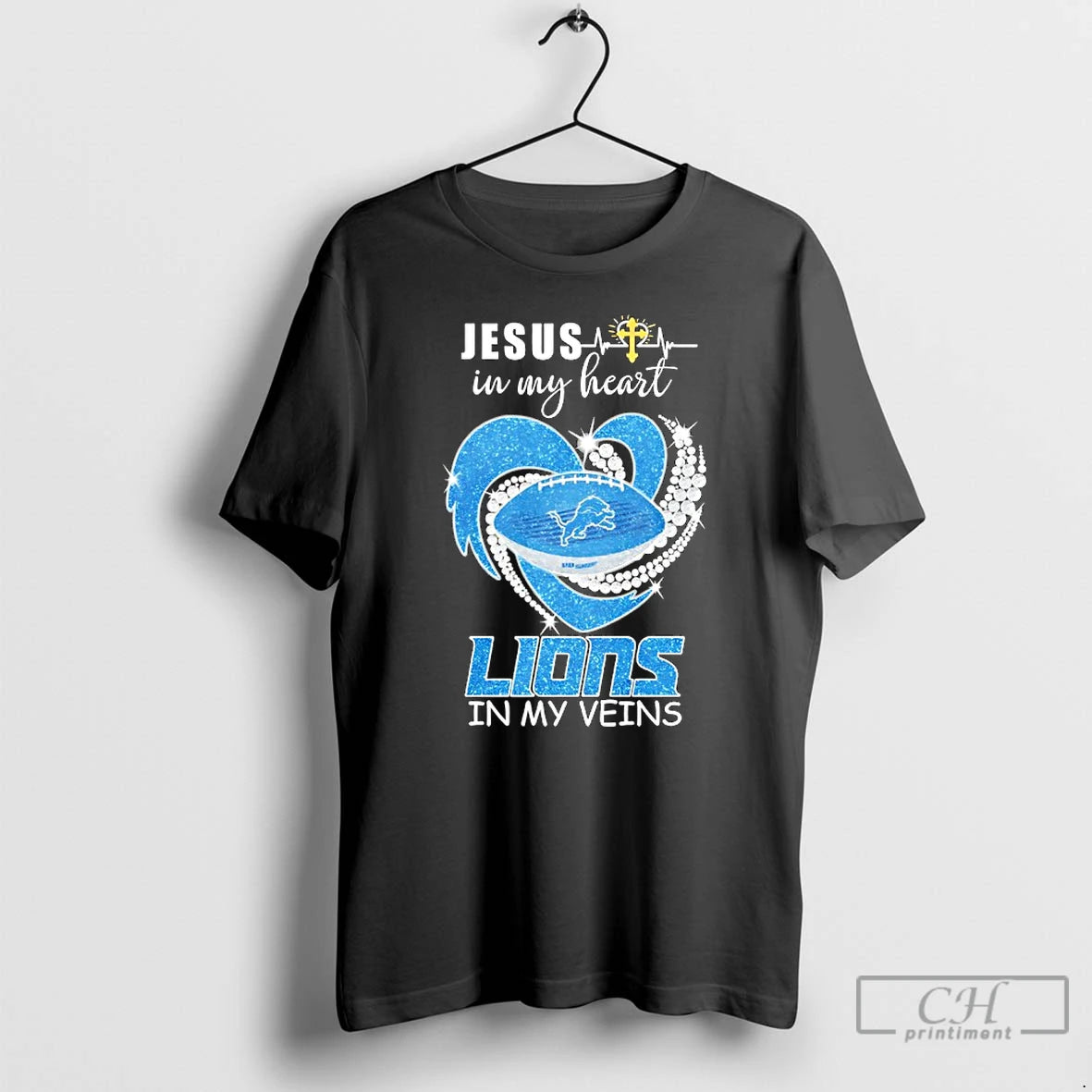 Premium Jesus In My Heart Detroit Lions In My Veins Logo Team T Shirts Sweater Hoodie, Sweatshirt | CiraTrend.com
