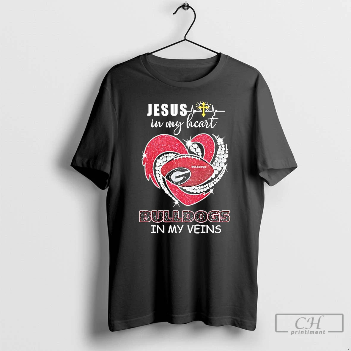Premium Jesus In My Heart Georgia Bulldogs In My Veins Logo Team T Shirts Sweater Hoodie, Sweatshirt | CiraTrend.com