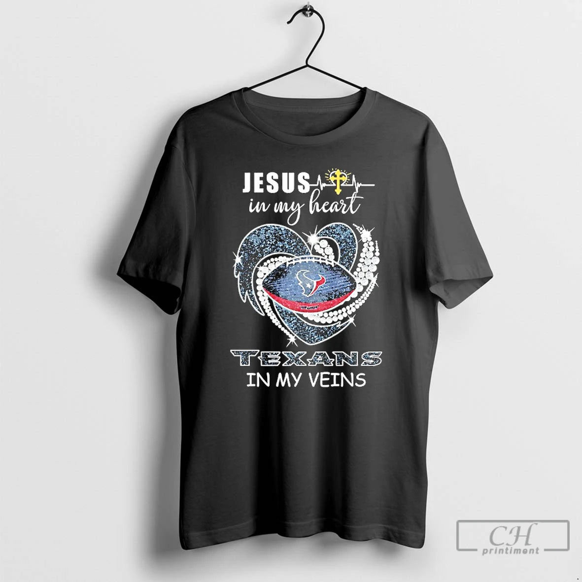 Premium Jesus In My Heart Houston Texans In My Veins Logo Team T Shirts Sweater Hoodie, Sweatshirt | CiraTrend.com