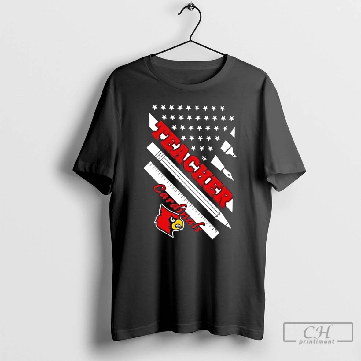 Premium Louisville Cardinals X Teacher American Flag T-Shirts, Hoodie, Sweatshirt | CiraTrend.com