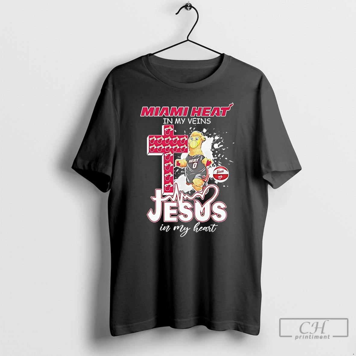 Premium Miami Heat In My Veins Jesus In My Heart Mascot T-Shirts, Hoodie, Sweatshirt | CiraTrend.com