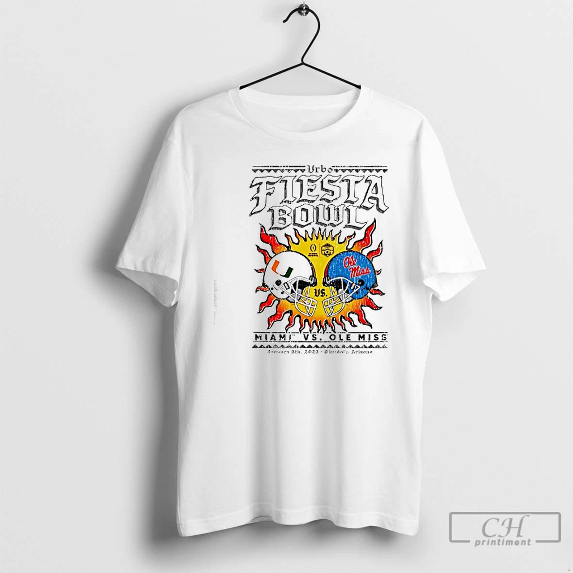 Premium Miami Vs Ole 2026 Vrbo Fiesta Bowl Matchup Cfp Semifinal Solar Standoff T Shirts Hoodie, Sweatshirt | CiraTrend.com
