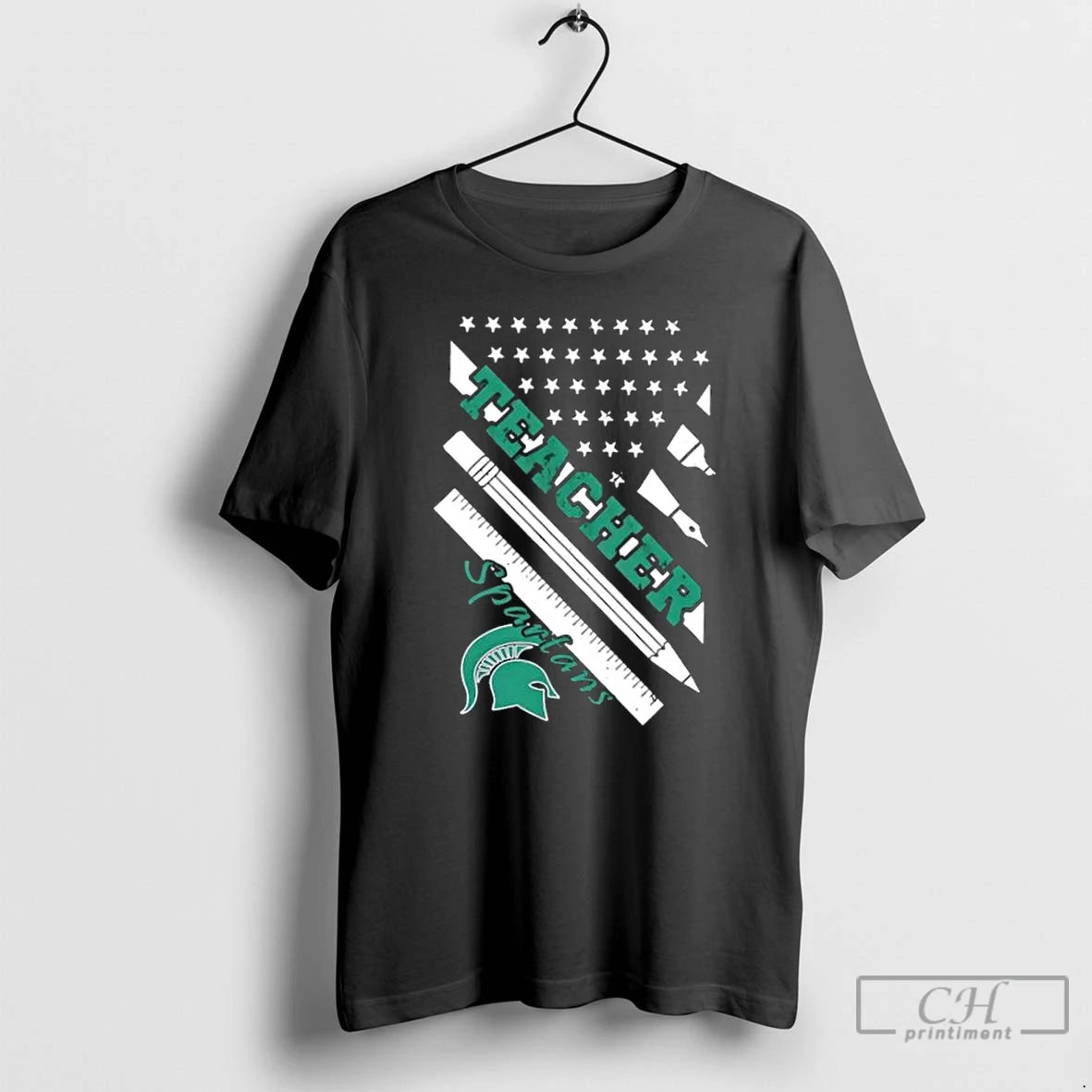 Premium Michigan State Spartans X Teacher American Flag T-Shirts, Hoodie, Sweatshirt | CiraTrend.com