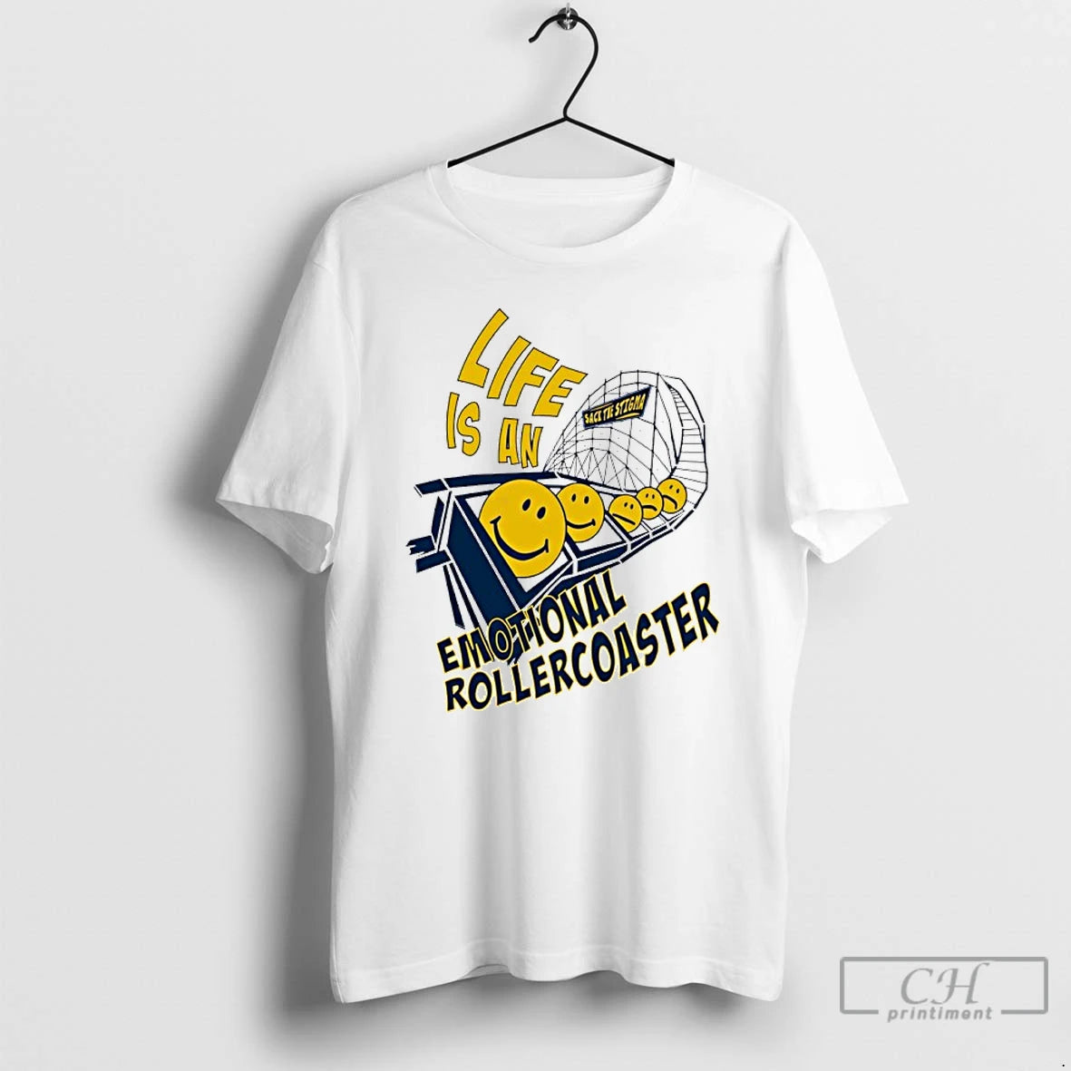 Premium Michigan Wolverines Sack The Stigma Emotional Rollercoaster Life Is An T-Shirts, Hoodie, Sweatshirt | CiraTrend.com