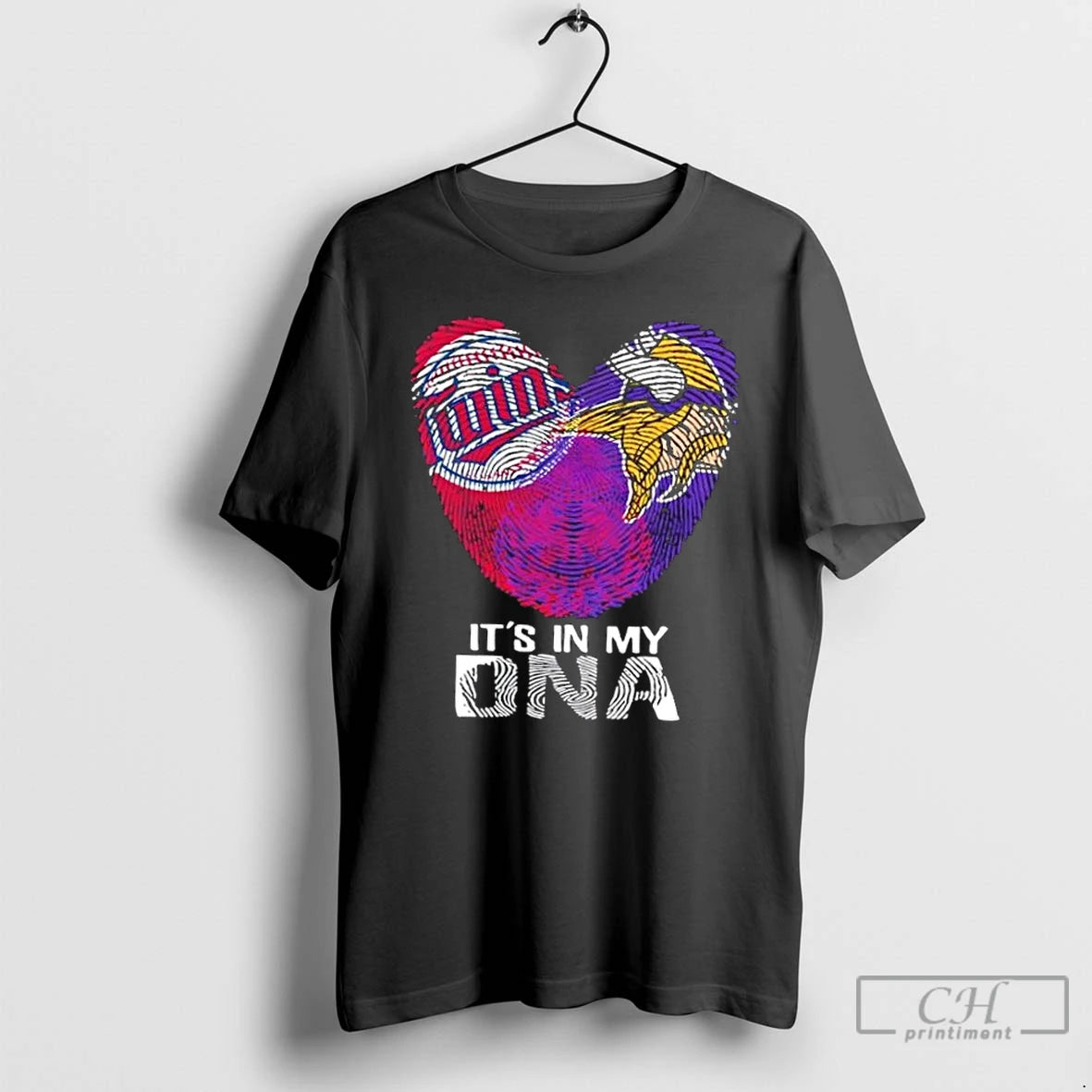 Premium Minnesota Sports Twins X Vikings Its In My Dna Fingerprint Heart T Shirts Sweater Hoodie, Sweatshirt | CiraTrend.com