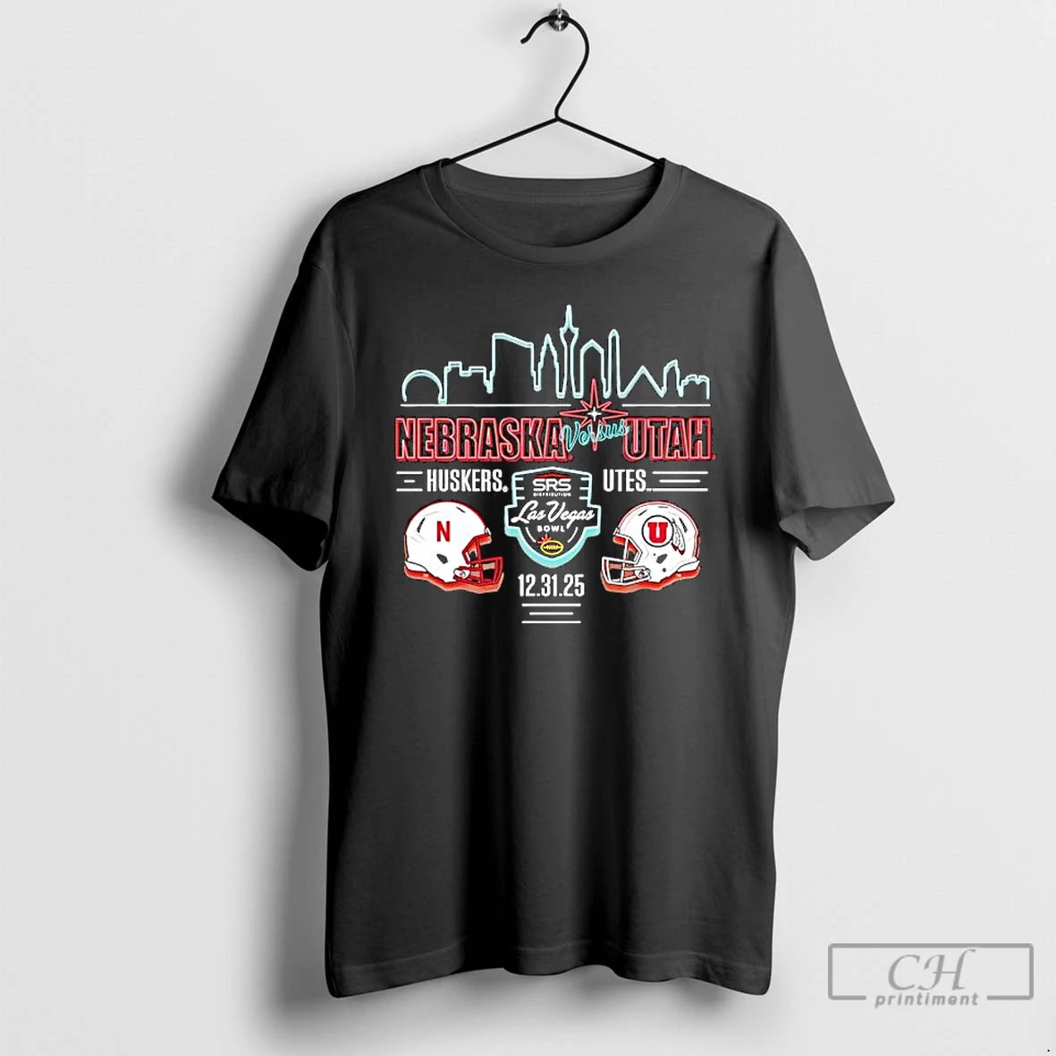 Premium Nebraska Huskers Vs Utah Uteh Las Vegas Bowl Srs Helmets T-Shirts, Hoodie, Sweatshirt | CiraTrend.com
